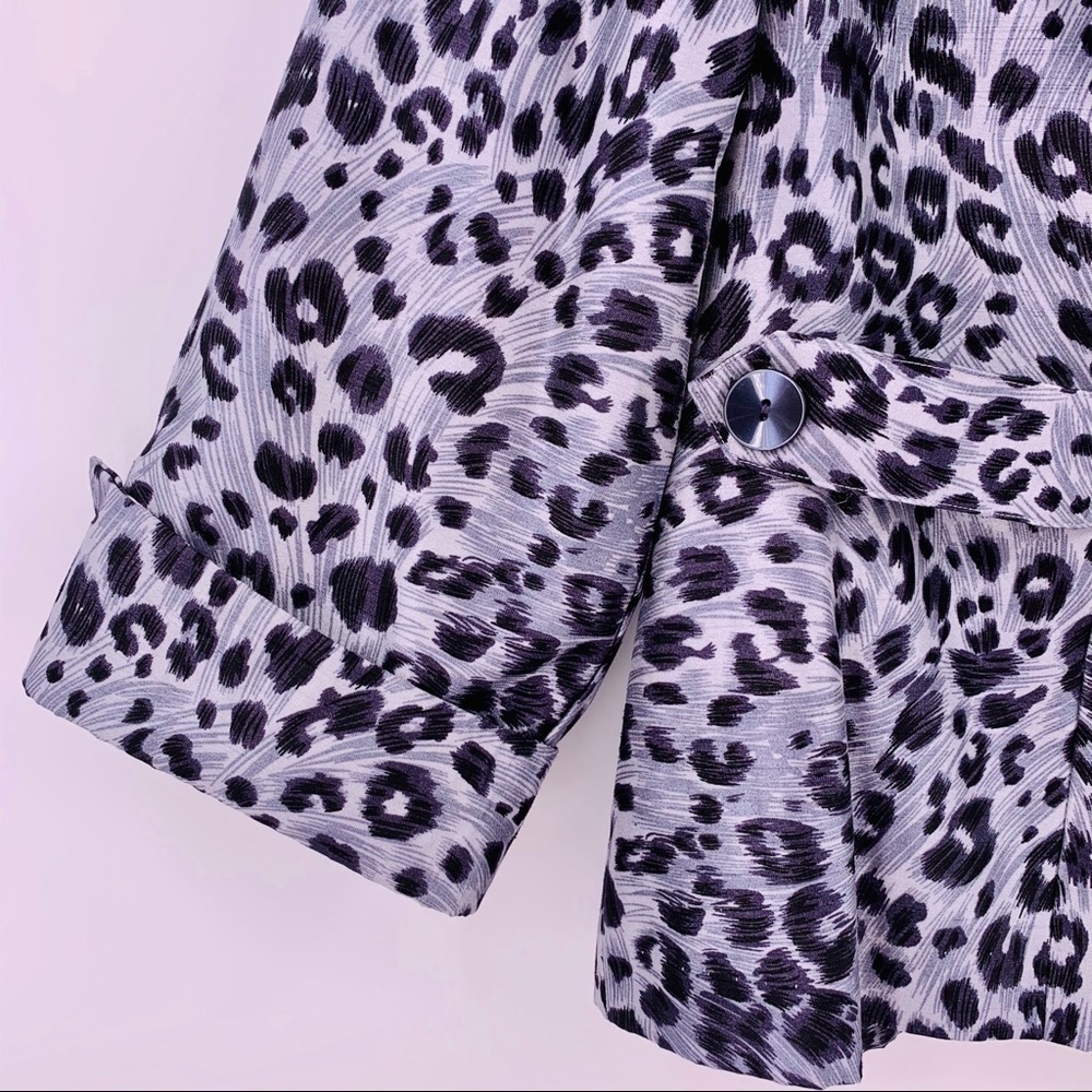 Sag Harbor Gray Animal Print 3/4 Sleeve Jacket 16 - Picture 3 of 7